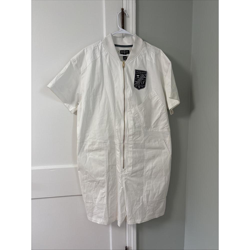Houston White Adult Short Sleeve Flight Suit romper jumpsuit Size‎ XL